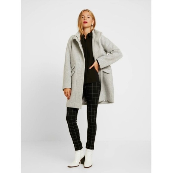 J. Crew Cocoon coat in Italian stadium-cloth wool blend Zip Jacket Grey Size - Picture 3 of 13